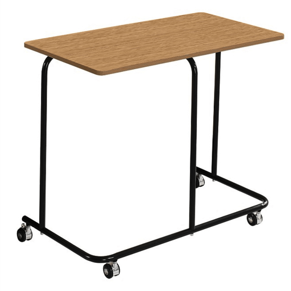 Pojízdný příruční stolek ALLYRA lamino dub, kov černý lak