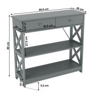 Konzolový stolek LOMIR MDF lak šedý mat (15)