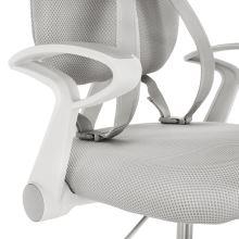 Rostoucí dětská židle ANAIS s podnoží a popruhy, síťovaná látka šedá, plast bílý