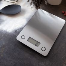 TEMPO-KONDELA FINLA, digitální kuchyňská váha, stříbrná, nerez