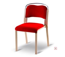 Stohovatelná židle STEP typ A pro veřejné prostory a pečovatelství, český výrobek