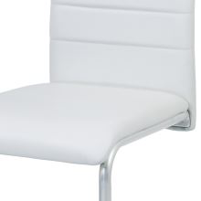 Jídelní židle DCL-102 WT koženka bílá, kov šedý lak, vyřazeno