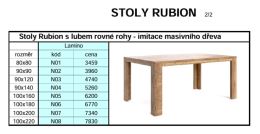 Jídelní stůl RUBION lamino, rozměr a barva dle výběru, český výrobek