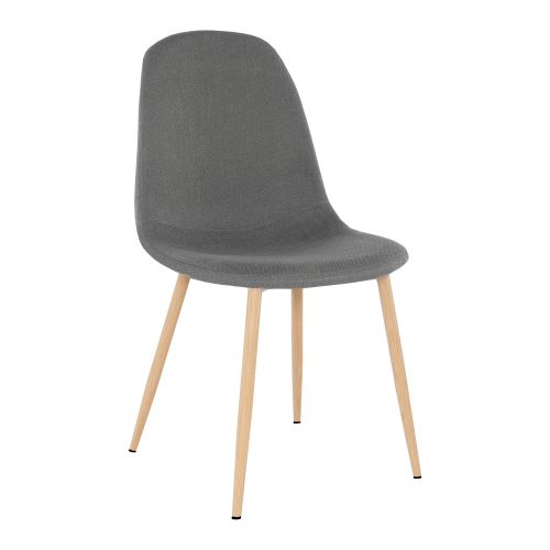 Jídelní židle LEGA látka tmavě šedá, kov fólie buk