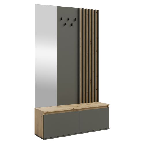 Předsíňová sestava DERIS 120 cm, grafit a dub artisan