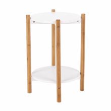 Příruční - noční stolek BAMP MDF barva bílá, masiv přírodní