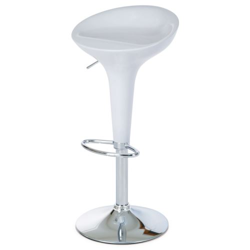 Barová židle AUB-9002 WT plast bílý/chrom