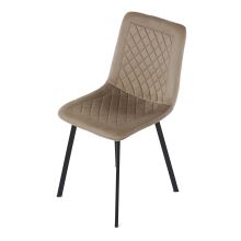 Jídelní židle DCL-973 CAP4 sametová látka cappuccino, kov černý lak mat