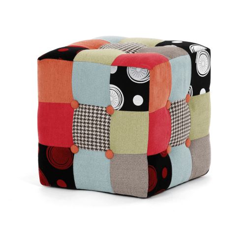 Taburet AK-136 PW2 látka patchwork vícebarevná