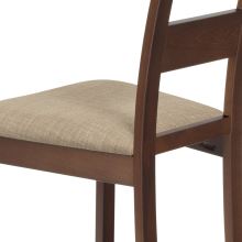 Jídelní židle BC-2603 WAL masiv buk, barva ořech, látka béžová