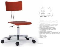 Pracovní židle 1250 SALLY EXTEND s lakovanou bukovou překližkou a kruhem na nohy