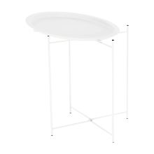 Příruční stolek RENDER s odnímatelným tácem, kov bílý lak