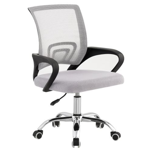 Kancelářská židle DEX 4 new, síťovina šedá, plast černý, kov chrom