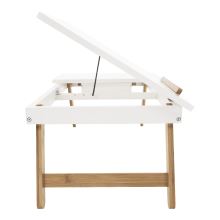 Příruční stolek na notebook MELTEN držák na tablet, MDF bílá, bambus přírodní