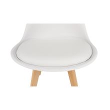 Jídelní židle BALI 2 new, plast a ekokůže bílá, podnož buk
