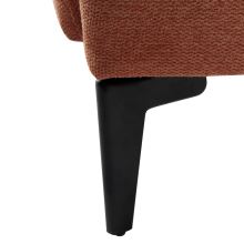 Designové křeslo KAPY látka terakota, nohy kov černý matný lak