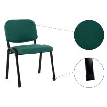 Kancelářská konferenční židle ISO 2 NEW látka tmavě zelená, kov černý lak