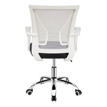 Kancelářská židle IZOLDA NEW síťovina šedá a černá, plast bílý, kov chrom