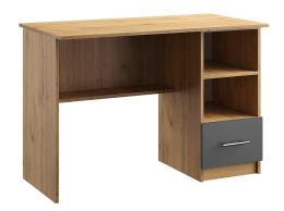 Pracovní stůl OFFICE KIT typ 4, š.110 cm, dub apalačský a šedá, pravý
