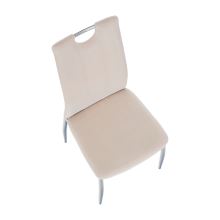 Jídelní židle OLIVA NEW sametová látka Velvet Dulux béžová, kov chrom