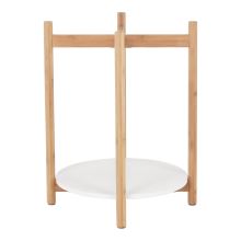 Příruční stolek KABRA MDF barva bílá, bambus lakovaný přírodní