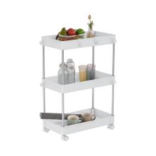 Pojízdný regál ALIOL TYP 1 plast bílý, nerezová ocel