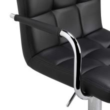 Barová židle LEORA 3 new, ekokůže černá, kov chrom