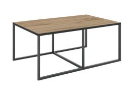Konferenční stůl LOSETA II 102x67 cm, lamino dub wotan, kov černý mat