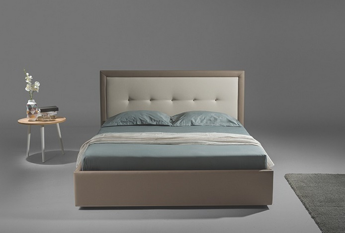 Čalouněná postel GRISI 160x200 cm, ekokůže béžová