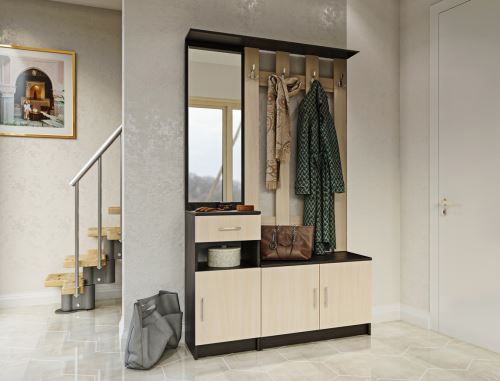 Předsíňová stěna SARAH 120 cm, wenge a dub mléčný