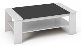 Konferenční stolek BARI 120x71 cm, bílá a černá
