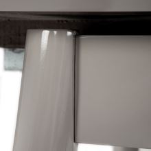Jídelní stůl HT-400M GREY rozkládací 90+25x70 cm, keramika šedý mramor, masiv šedý vysoký lesk