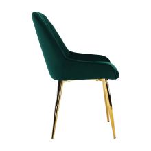 Jídelní židle PERLIA sametová látka Velvet smaragdová, kov gold chrom zlatý