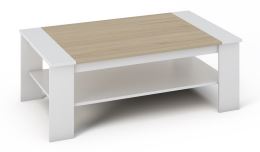 Konferenční stolek BARI 120x71 cm, bílá a dub sonoma