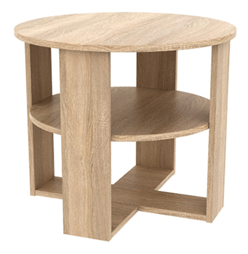 Kulatý konferenční stolek K161 DS - IMRICH, průměr 65 cm, dub sonoma, český výrobek