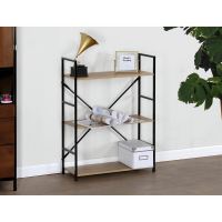 Regál GD-223 OAK MDF dekor dub, kov černý lak (1)