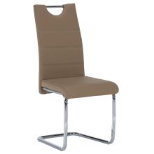 Jídelní židle ABIRA NEW ekokůže cappuccino, kov chrom