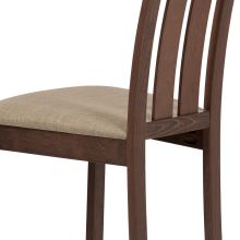Jídelní židle BC-2602 WAL masiv buk, barva ořech, látka béžová