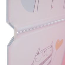 Dětská modulární skříň NURMI kov a plast, růžová a dětský vzor