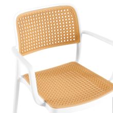 Stohovatelná židle s područkami RAVID TYP 2 plast bílý a béžový