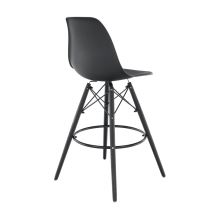 Barová židle CARBRY NEW plast, dřevo a kov, barva černá