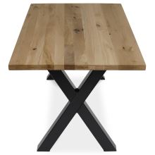 Jídelní stůl DS-X160 DUB, 160x90 cm, masiv dub, kov černý lak mat