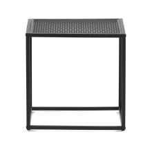 Odkládací příruční stolek CT-605 GREY, 42x42 cm, kov černý matný lak