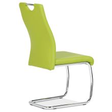 Jídelní židle DCL-418 LIM koženka zelená, chrom