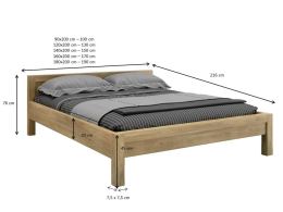 Buková postel LINEA L5 90x200 cm: ořech vosk (3)