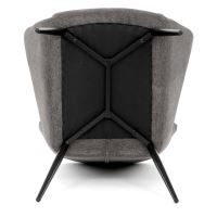 Křeslo ušák AK-H9206 GREY2 látka šedá, kov černý matný lak (13)