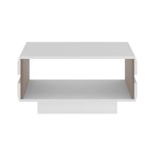 Konferenční stolek, bílá extra vysoký lesk HG / dub sonoma tmavý truflový, LYNATET TYP 71