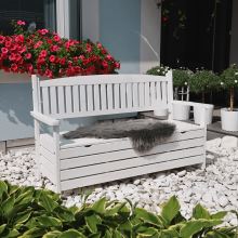 Zahradní dřevěná lavička AMULA 150 cm, bílá