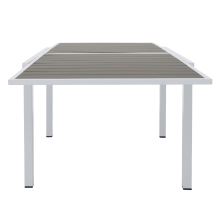 Zahradní rozkládací stůl DORIO 100-200x100 cm, polywood šedá, ocel bílý lak