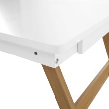 Příruční stolek na notebook MELTEN držák na tablet, MDF bílá, bambus přírodní